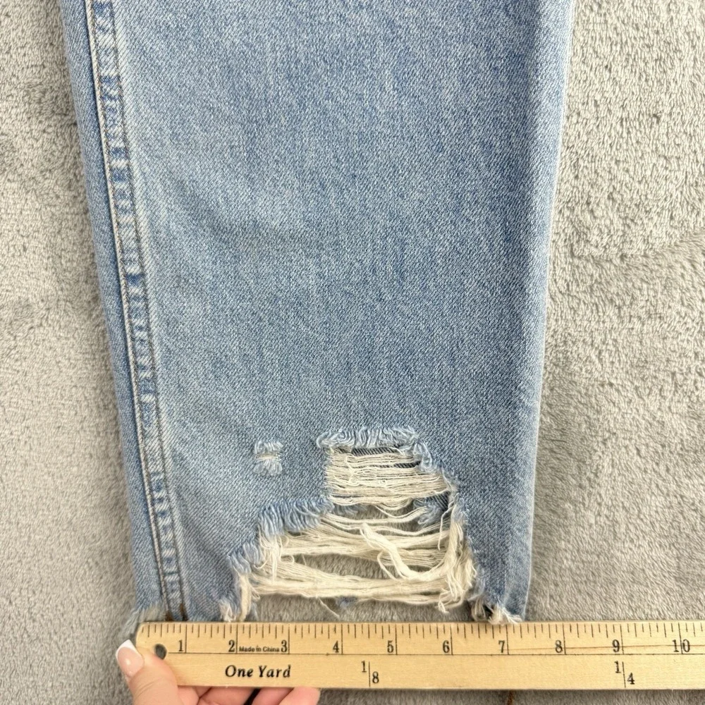 We The Free Light Blue Distressed Straight Leg Jeans